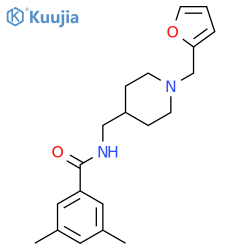 N-({1-(furan-2-yl)methylpiperidin-4-yl}methyl)-3,5-dimethylbenzamide structure