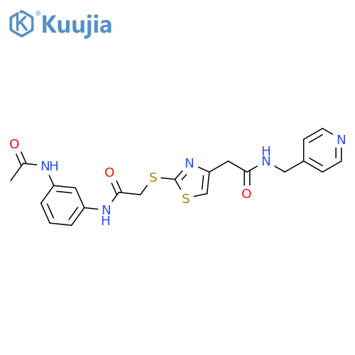 2-2-({(3-acetamidophenyl)carbamoylmethyl}sulfanyl)-1,3-thiazol-4-yl-N-(pyridin-4-yl)methylacetamide structure
