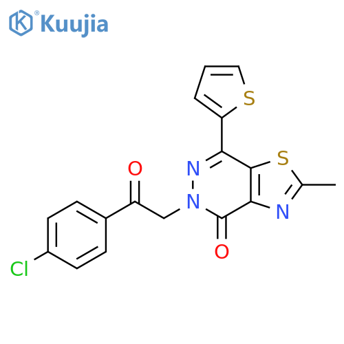 5-2-(4-chlorophenyl)-2-oxoethyl-2-methyl-7-(thiophen-2-yl)-4H,5H-1,3thiazolo4,5-dpyridazin-4-one structure