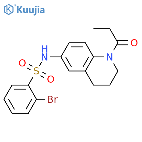 2-bromo-N-(1-propanoyl-1,2,3,4-tetrahydroquinolin-6-yl)benzene-1-sulfonamide structure