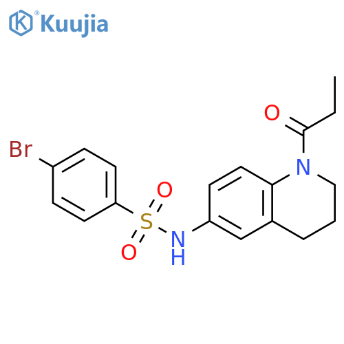 4-bromo-N-(1-propanoyl-1,2,3,4-tetrahydroquinolin-6-yl)benzene-1-sulfonamide structure