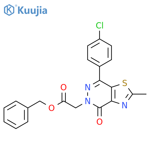 benzyl 2-7-(4-chlorophenyl)-2-methyl-4-oxo-4H,5H-1,3thiazolo4,5-dpyridazin-5-ylacetate structure