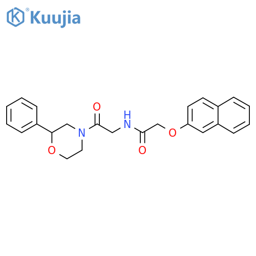 2-(naphthalen-2-yloxy)-N-2-oxo-2-(2-phenylmorpholin-4-yl)ethylacetamide structure