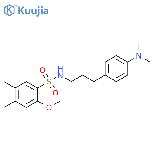 N-{3-4-(dimethylamino)phenylpropyl}-2-methoxy-4,5-dimethylbenzene-1-sulfonamide structure