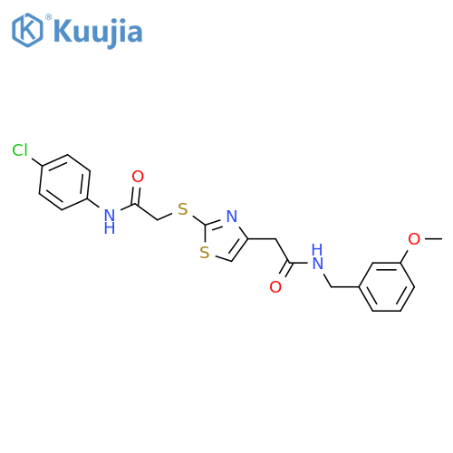2-2-({(4-chlorophenyl)carbamoylmethyl}sulfanyl)-1,3-thiazol-4-yl-N-(3-methoxyphenyl)methylacetamide structure