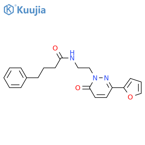 N-{2-3-(furan-2-yl)-6-oxo-1,6-dihydropyridazin-1-ylethyl}-4-phenylbutanamide structure
