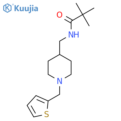 2,2-dimethyl-N-({1-(thiophen-2-yl)methylpiperidin-4-yl}methyl)propanamide structure