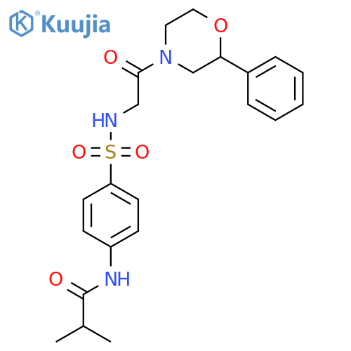 2-methyl-N-(4-{2-oxo-2-(2-phenylmorpholin-4-yl)ethylsulfamoyl}phenyl)propanamide structure