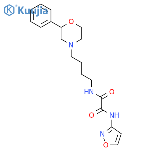 N-(1,2-oxazol-3-yl)-N'-4-(2-phenylmorpholin-4-yl)butylethanediamide structure