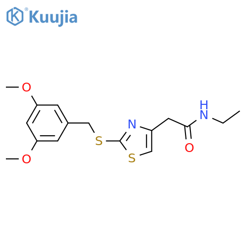 2-(2-{(3,5-dimethoxyphenyl)methylsulfanyl}-1,3-thiazol-4-yl)-N-ethylacetamide structure