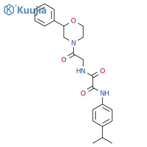 N-2-oxo-2-(2-phenylmorpholin-4-yl)ethyl-N'-4-(propan-2-yl)phenylethanediamide structure