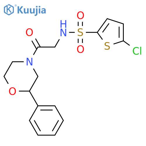 5-chloro-N-2-oxo-2-(2-phenylmorpholin-4-yl)ethylthiophene-2-sulfonamide structure