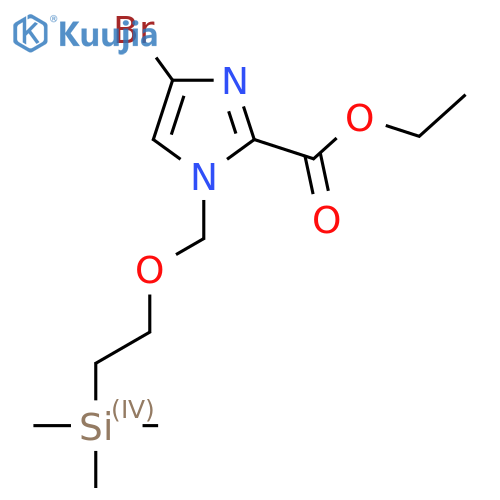 Ethyl 4-bromo-1-((2-(trimethylsilyl)ethoxy)methyl)-1H-imidazole-2-carboxylate structure
