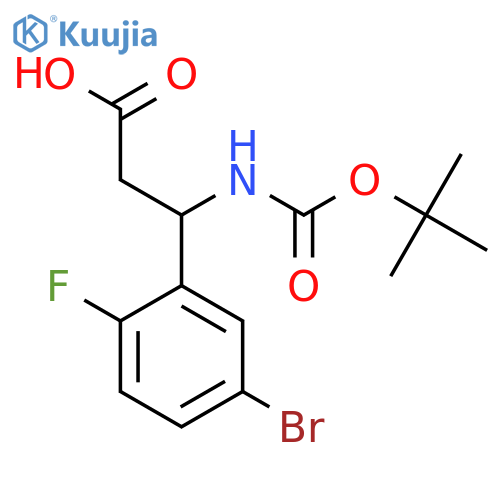 3-(5-bromo-2-fluorophenyl)-3-{(tert-butoxy)carbonylamino}propanoic acid structure