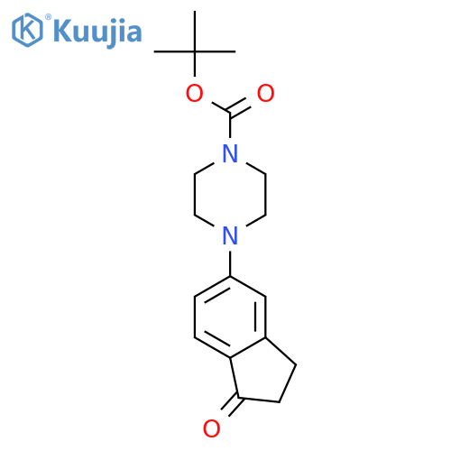 tert-Butyl-4-(1-oxo-2,3-dihydro-1H-inden-5-yl)piperazine-1-carboxylate structure