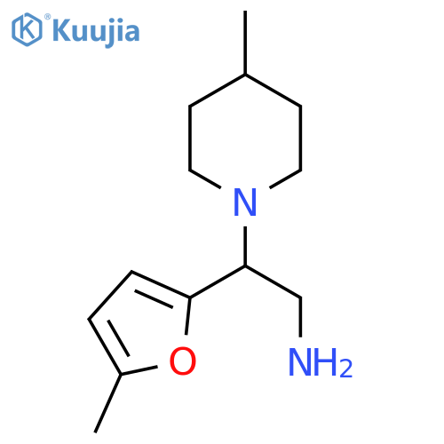 2-(5-Methylfuran-2-yl)-2-(4-methylpiperidin-1-yl)ethan-1-amine structure