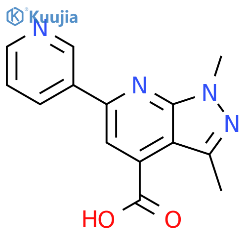 1,3-dimethyl-6-(pyridin-3-yl)-1H-pyrazolo3,4-bpyridine-4-carboxylic acid structure