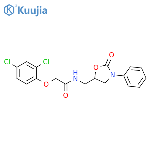 2-(2,4-dichlorophenoxy)-N-(2-oxo-3-phenyl-1,3-oxazolidin-5-yl)methylacetamide structure