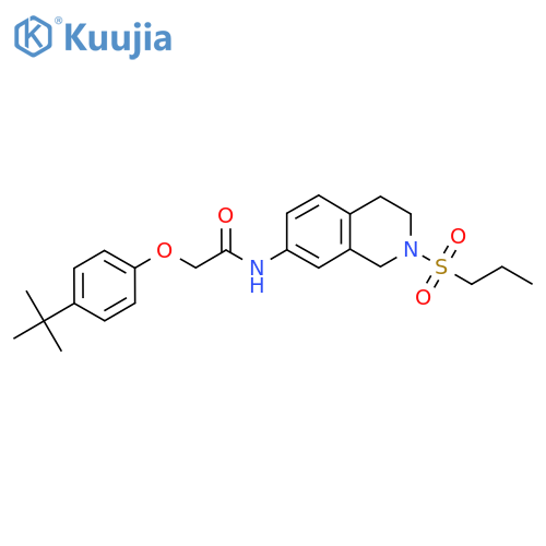 2-(4-tert-butylphenoxy)-N-2-(propane-1-sulfonyl)-1,2,3,4-tetrahydroisoquinolin-7-ylacetamide structure