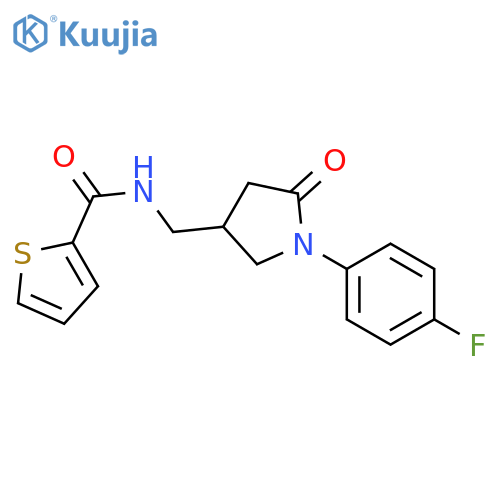 N-{1-(4-fluorophenyl)-5-oxopyrrolidin-3-ylmethyl}thiophene-2-carboxamide structure