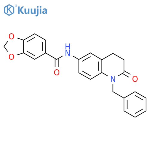 N-(1-benzyl-2-oxo-1,2,3,4-tetrahydroquinolin-6-yl)-2H-1,3-benzodioxole-5-carboxamide structure
