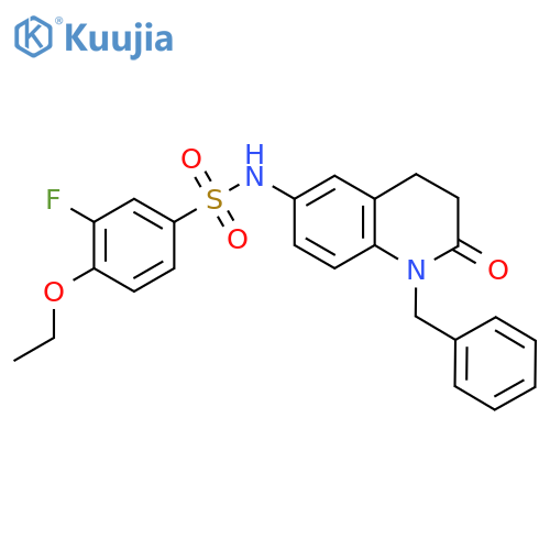 N-(1-benzyl-2-oxo-1,2,3,4-tetrahydroquinolin-6-yl)-4-ethoxy-3-fluorobenzene-1-sulfonamide structure