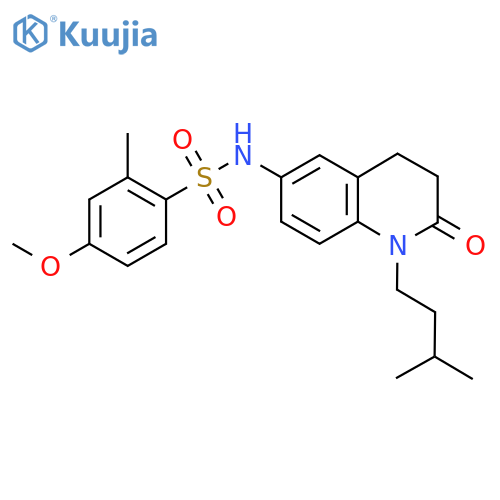 4-methoxy-2-methyl-N-1-(3-methylbutyl)-2-oxo-1,2,3,4-tetrahydroquinolin-6-ylbenzene-1-sulfonamide structure