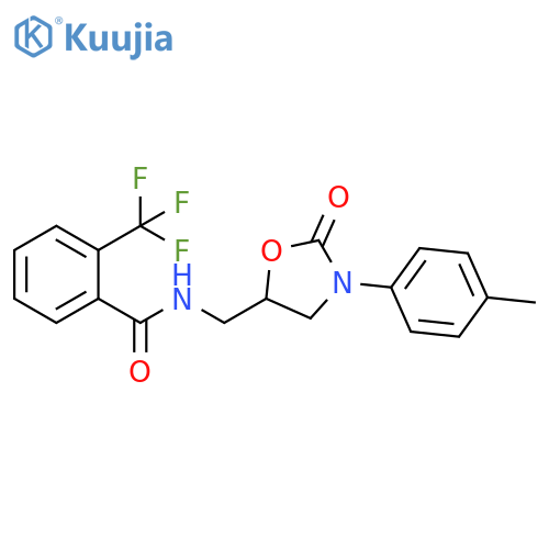 N-{3-(4-methylphenyl)-2-oxo-1,3-oxazolidin-5-ylmethyl}-2-(trifluoromethyl)benzamide structure