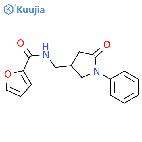 N-(5-oxo-1-phenylpyrrolidin-3-yl)methylfuran-2-carboxamide structure
