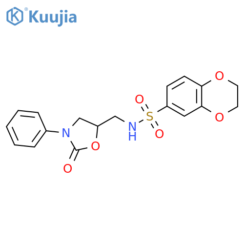 N-(2-oxo-3-phenyl-1,3-oxazolidin-5-yl)methyl-2,3-dihydro-1,4-benzodioxine-6-sulfonamide structure