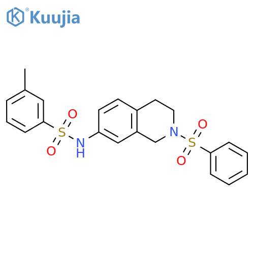 N-2-(benzenesulfonyl)-1,2,3,4-tetrahydroisoquinolin-7-yl-3-methylbenzene-1-sulfonamide structure