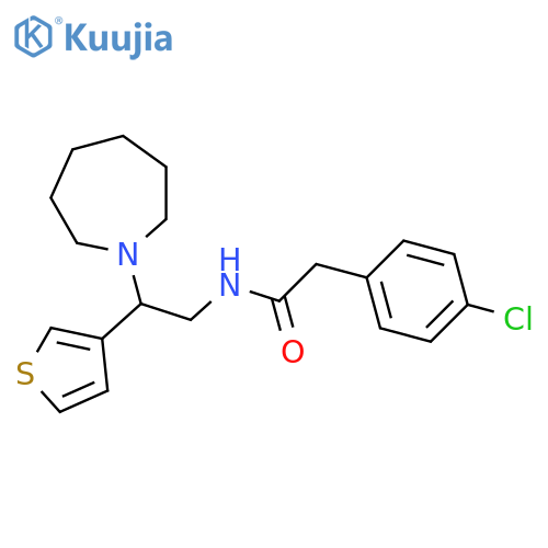 N-2-(azepan-1-yl)-2-(thiophen-3-yl)ethyl-2-(4-chlorophenyl)acetamide structure
