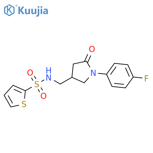 N-{1-(4-fluorophenyl)-5-oxopyrrolidin-3-ylmethyl}thiophene-2-sulfonamide structure