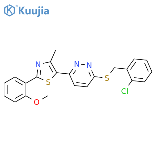 3-{(2-chlorophenyl)methylsulfanyl}-6-2-(2-methoxyphenyl)-4-methyl-1,3-thiazol-5-ylpyridazine structure