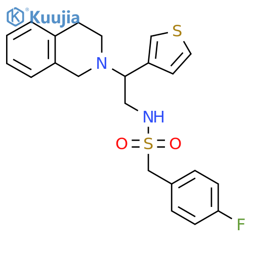 1-(4-fluorophenyl)-N-2-(1,2,3,4-tetrahydroisoquinolin-2-yl)-2-(thiophen-3-yl)ethylmethanesulfonamide structure