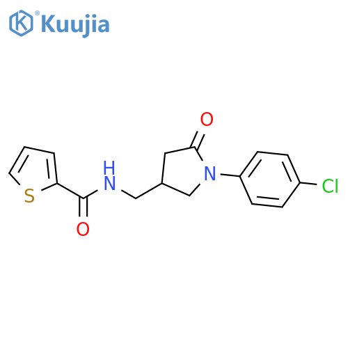 N-{1-(4-chlorophenyl)-5-oxopyrrolidin-3-ylmethyl}thiophene-2-carboxamide structure