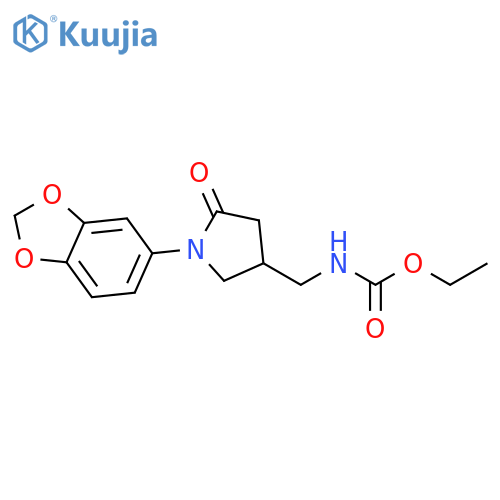 ethyl N-{1-(2H-1,3-benzodioxol-5-yl)-5-oxopyrrolidin-3-ylmethyl}carbamate structure
