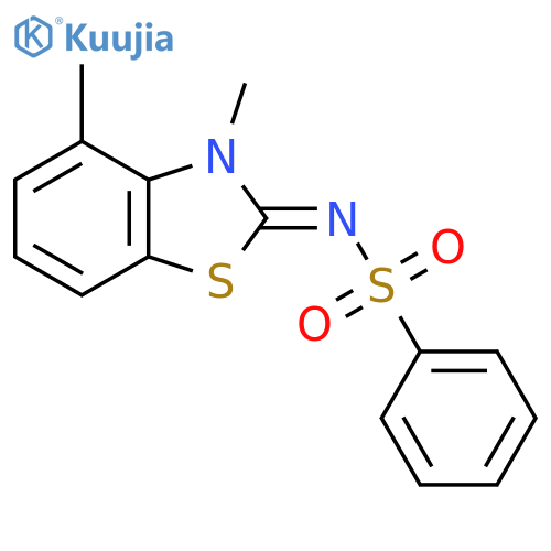 N-(2Z)-3,4-dimethyl-2,3-dihydro-1,3-benzothiazol-2-ylidenebenzenesulfonamide structure