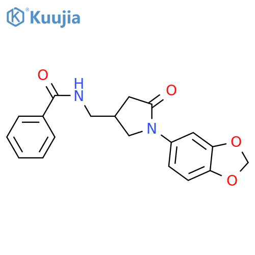 N-{1-(2H-1,3-benzodioxol-5-yl)-5-oxopyrrolidin-3-ylmethyl}benzamide structure