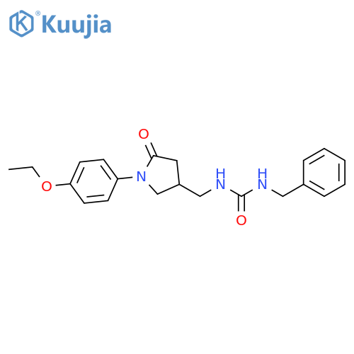 1-benzyl-3-{1-(4-ethoxyphenyl)-5-oxopyrrolidin-3-ylmethyl}urea structure