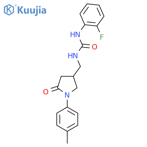 1-(2-fluorophenyl)-3-{1-(4-methylphenyl)-5-oxopyrrolidin-3-ylmethyl}urea structure