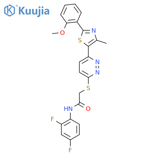 N-(2,4-difluorophenyl)-2-((6-(2-(2-methoxyphenyl)-4-methylthiazol-5-yl)pyridazin-3-yl)thio)acetamide structure