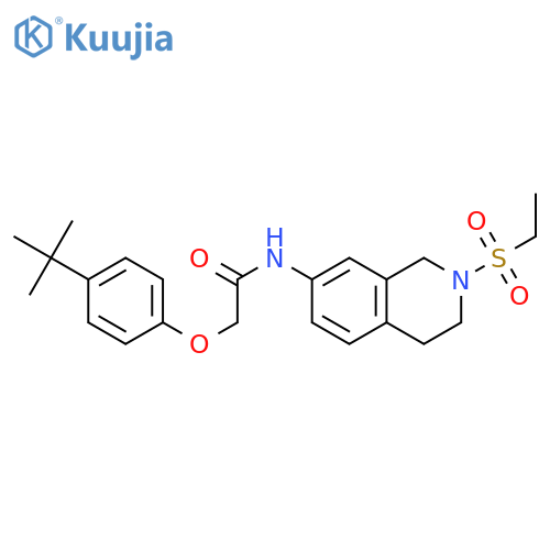 2-(4-tert-butylphenoxy)-N-2-(ethanesulfonyl)-1,2,3,4-tetrahydroisoquinolin-7-ylacetamide structure