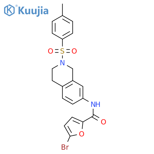 5-bromo-N-2-(4-methylbenzenesulfonyl)-1,2,3,4-tetrahydroisoquinolin-7-ylfuran-2-carboxamide structure