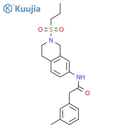 2-(3-methylphenyl)-N-2-(propane-1-sulfonyl)-1,2,3,4-tetrahydroisoquinolin-7-ylacetamide structure