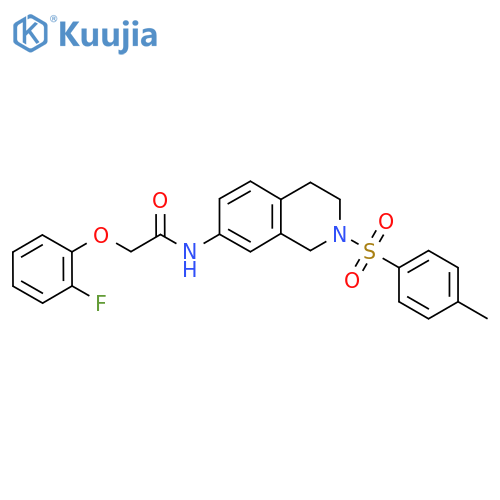2-(2-fluorophenoxy)-N-2-(4-methylbenzenesulfonyl)-1,2,3,4-tetrahydroisoquinolin-7-ylacetamide structure
