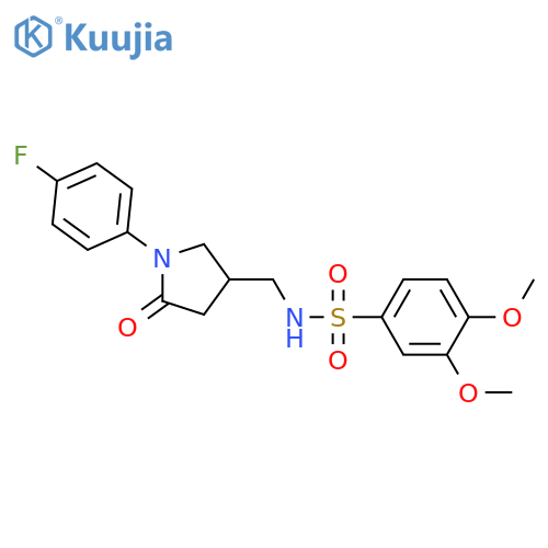 N-{1-(4-fluorophenyl)-5-oxopyrrolidin-3-ylmethyl}-3,4-dimethoxybenzene-1-sulfonamide structure