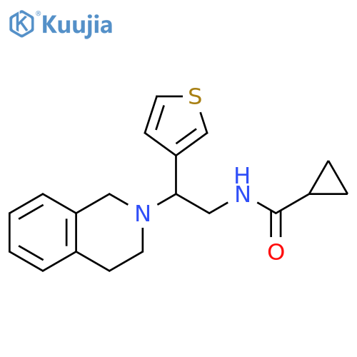 N-2-(1,2,3,4-tetrahydroisoquinolin-2-yl)-2-(thiophen-3-yl)ethylcyclopropanecarboxamide structure