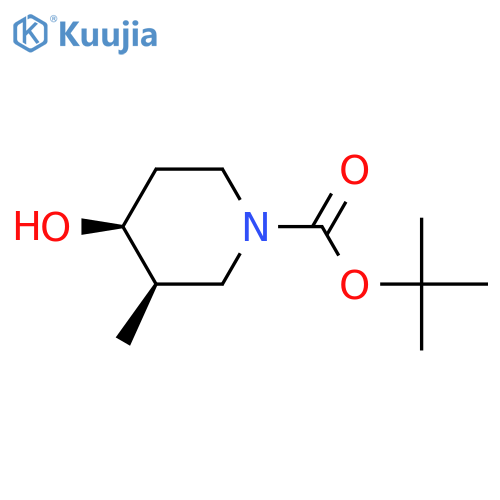 tert-butyl cis-4-hydroxy-3-methyl-piperidine-1-carboxylate structure