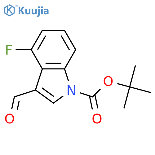 tert-butyl 4-fluoro-3-formyl-1H-indole-1-carboxylate structure